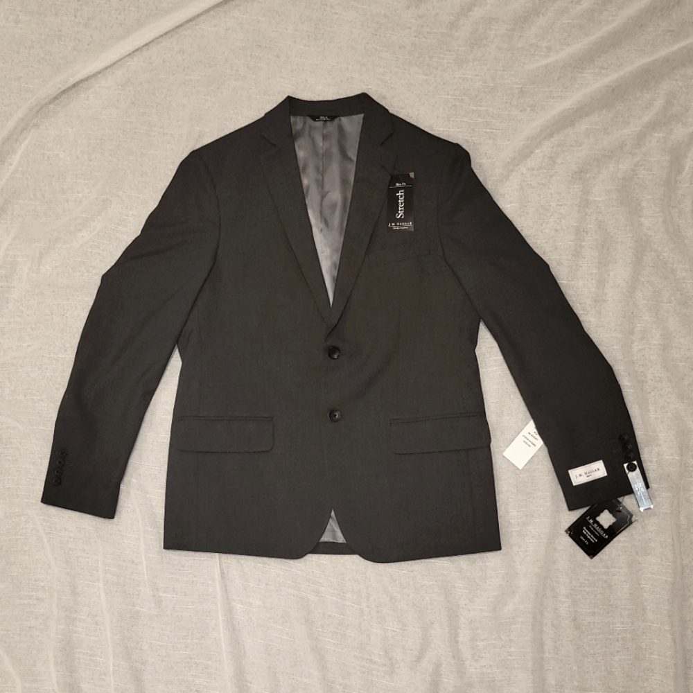 NEW J.M. HAGGAR Slim-Fit 4-Way Stretch Suit Coat size 40S